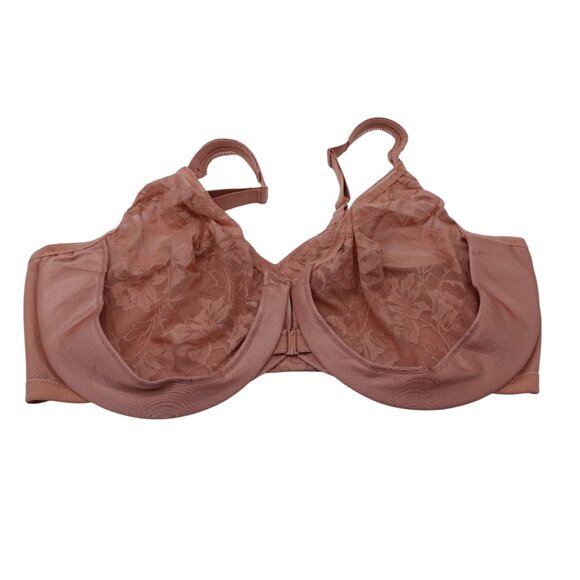 NWOT Glamorise Feeling Lacey Front Close Underwire Bra Sz 44G Coffee Brown 9246 - Picture 7 of 8